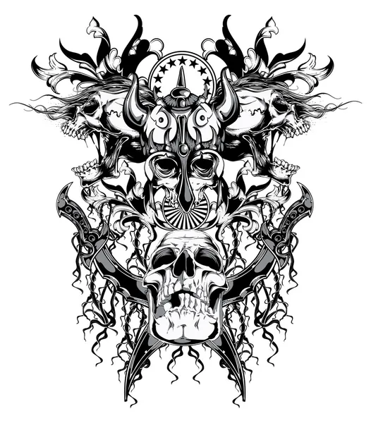 Warrior skull — Stock Vector