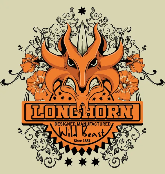 Longhorn — Stockový vektor