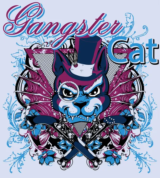 Gangsterkatze — Stockvektor