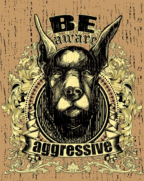 Chien agressif — Image vectorielle