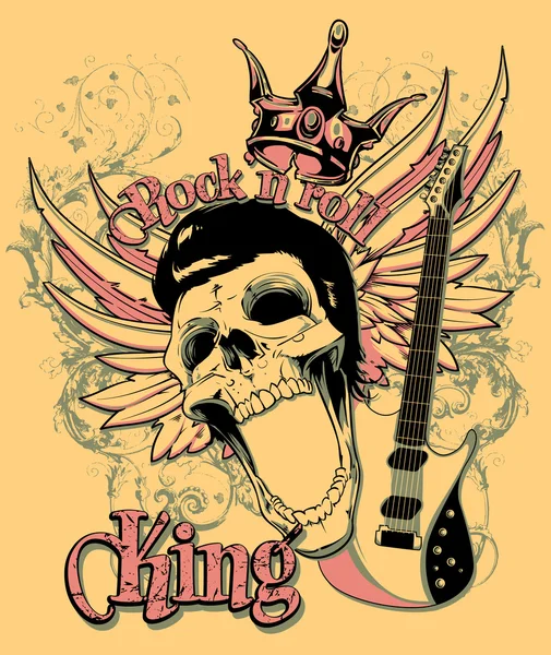 Koning van de Rock-'n-roll — Stockvector