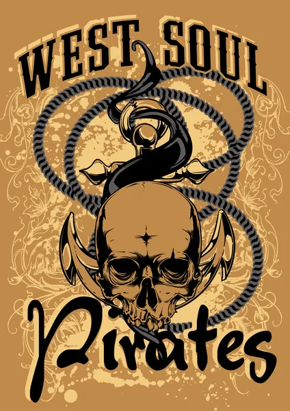 Piratas del alma occidental — Vector de stock