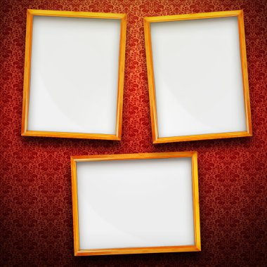 antika arka plan üzerinde üç büyük resim çerçeveleri