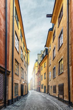 Stockholm 'deki eski kasaba.