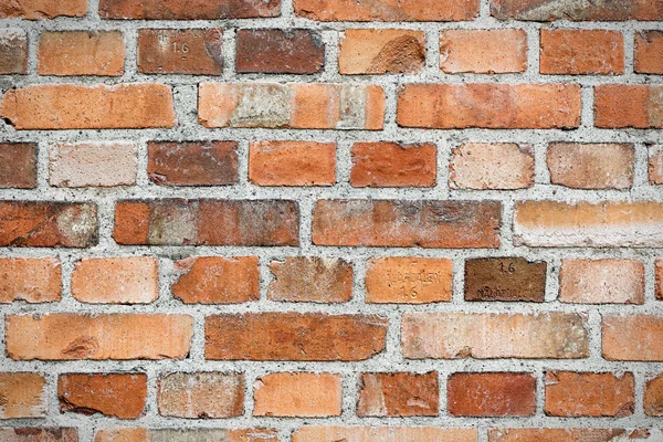 Vieux détail de mur de brique rouge — Photo