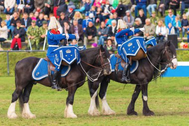Stockholm - Eylül, 22: tor ve oden davul atları, halk içinde ryttarstadion 22 Eylül 2013 içinde stockholm, İsveç için bağlı Muhafız olay