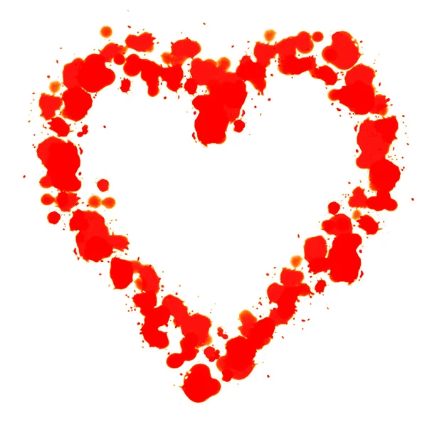Heart made with red stearine on white — Stock Photo, Image