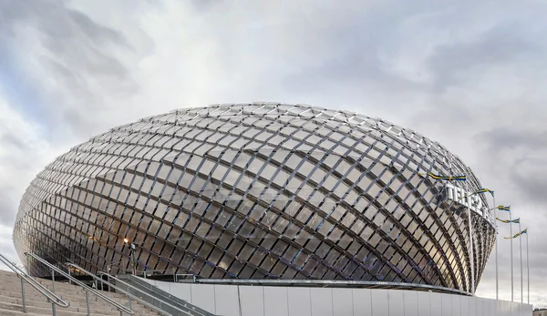 STOCKHOLM - OCT, 29: Tele2 Arena, es un estadio cubierto polivalente en Estocolmo Globe City, ubicado en Johanneshov, principalmente para conciertos y partidos de fútbol, 2013 en Estocolmo, Suecia. — Foto de Stock