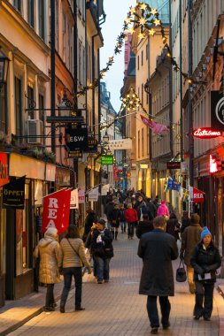 vasterlanggatan merkez alışveriş caddesi olan gamla stan, stockholm