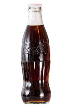 küçük 250 ml şişe cam şişe coca-cola Classic fotoğraf. beyaz izole.