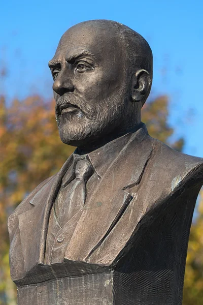 Um busto de bronze ou estátua de Mehmet Akif Ersoy escritor do hino nacional turco — Fotografia de Stock