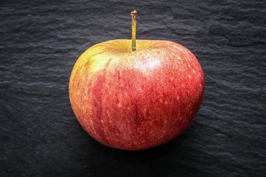 Red winter apple on black clipart