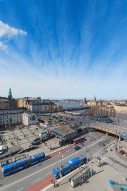 stockholm slussen katarina Asansör gelen ve havadan görünümü