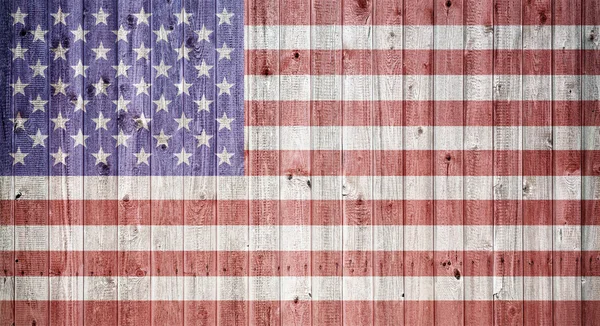 American flag on a wheatered wooden vintage background — Stock Photo, Image