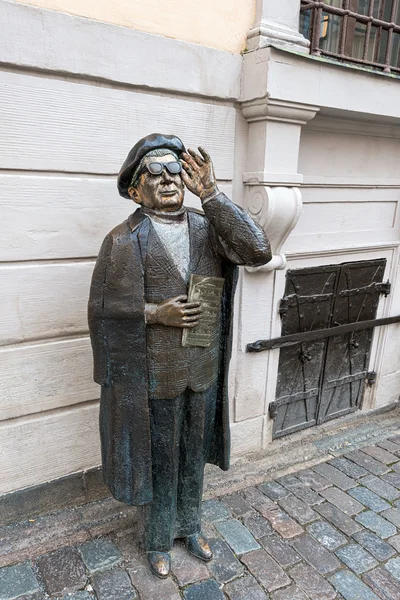 Estátua de Evert Taube em Jarntorget em Estocolmo — Fotografia de Stock