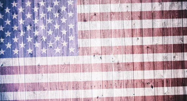 American flag on a wheatered wooden vintage background — Stock Photo, Image