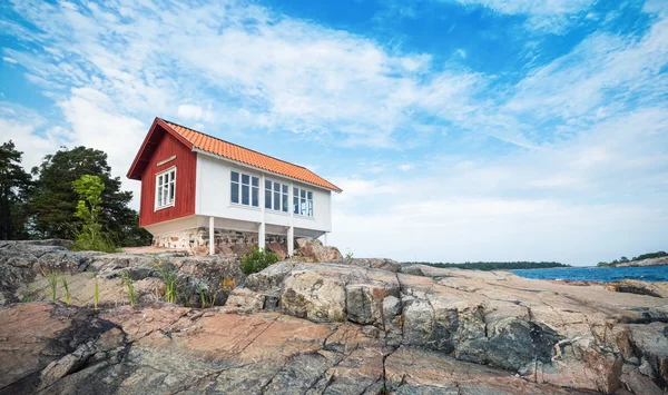Albert engstroms kust cabine gezien vanaf de zee — Stockfoto