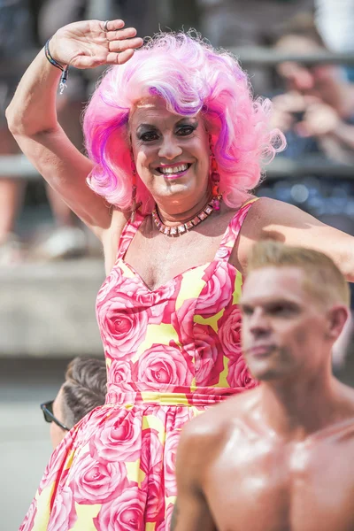 Babsan the famous drag queen on a floater at Stockholm Pride Par — Stock Photo, Image