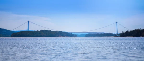 High coast bridge in blue haze — Stock Photo, Image