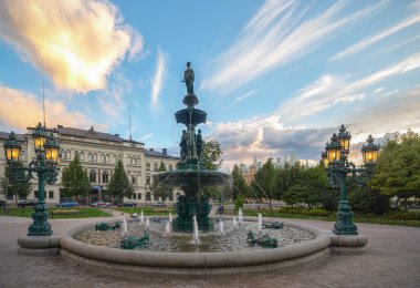 vangavan Merkez sundsvall bir çeşme ile park