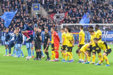 STOCKHOLM, SWEDEN - 12 Şubat 2022: Stockholm 'deki Tele2 Arena' da Djurgarden IF (DIF) ile Lillestrom SK arasında oynanan dostane futbol maçı. Nihai sonuç 1-0