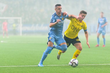 STOCKHOLM, SWEDEN - 12 Şubat 2022: Stockholm 'deki Tele2 Arena' da Djurgarden IF (DIF) ile Lillestrom SK arasında oynanan dostane futbol maçı. Nihai sonuç 1-0