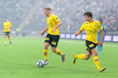 STOCKHOLM, SWEDEN - 12 Şubat 2022: Stockholm 'deki Tele2 Arena' da Djurgarden IF (DIF) ile Lillestrom SK arasında oynanan dostane futbol maçı. Nihai sonuç 1-0