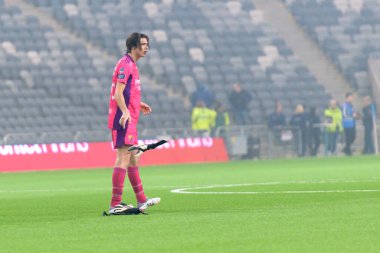 STOCKHOLM, SWEDEN - 12 Şubat 2022: Stockholm 'deki Tele2 Arena' da Djurgarden IF (DIF) ile Lillestrom SK arasında oynanan dostane futbol maçı. Nihai sonuç 1-0