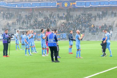 STOCKHOLM, SWEDEN - 12 Şubat 2022: Stockholm 'deki Tele2 Arena' da Djurgarden IF (DIF) ile Lillestrom SK arasında oynanan dostane futbol maçı. Nihai sonuç 1-0