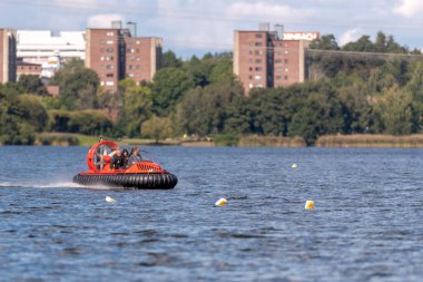 HUDDINGE, SWEDEN - SEPTEMBER 4, 2022: World Hovercraft Championship (WHC) 2022 at Flottsbro in Huddinge during sunny weather