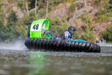 HUDDINGE, SWEDEN - SEPTEMBER 4, 2022: World Hovercraft Championship (WHC) 2022 at Flottsbro in Huddinge during sunny weather