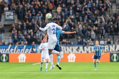 STOCKHOLM, SwEDEN - OCT 13 2022: DjurGardens IF (DIF) - UEFA Avrupa Konferans Ligi 'nde KAA Gent' e karşı Stockholm 'deki Tele2 arenasında. Son sonuç 4-1