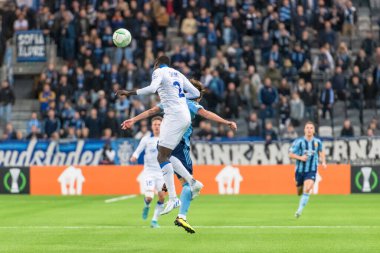 STOCKHOLM, SwEDEN - OCT 13 2022: DjurGardens IF (DIF) - UEFA Avrupa Konferans Ligi 'nde KAA Gent' e karşı Stockholm 'deki Tele2 arenasında. Son sonuç 4-1
