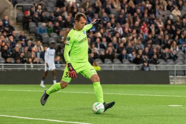 STOCKHOLM, SwEDEN - OCT 13 2022: DjurGardens IF (DIF) - UEFA Avrupa Konferans Ligi 'nde KAA Gent' e karşı Stockholm 'deki Tele2 arenasında. Son sonuç 4-1