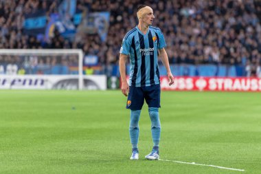 STOCKHOLM, SwEDEN - OCT 13 2022: DjurGardens IF (DIF) - UEFA Avrupa Konferans Ligi 'nde KAA Gent' e karşı Stockholm 'deki Tele2 arenasında. Son sonuç 4-1