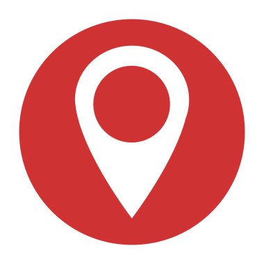 Beyaz arkaplanda izole edilmiş konum simgesi, harita işaretleyici simgesi. Vektör ağ düğmesi .