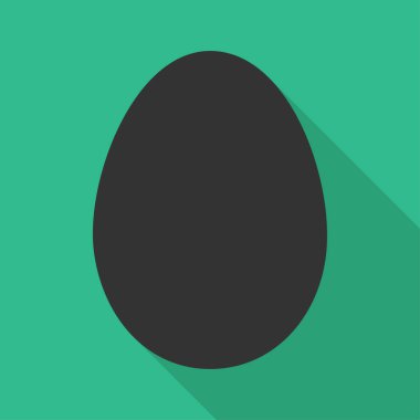 Gölgeli yumurta ikonu, kabuklu Paskalya sembolü, sağlıklı doğa yiyeceği, vektör çizimi, çiftlik organik proteini .