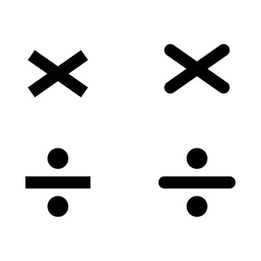 Bölme ve eşit matematik sembolü, eğitim matematik ikonu, web element vektör illüstrasyon tasarımı, finans işareti .
