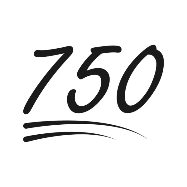 번호쓰기 750 추종자 아이콘 온라인 포스트 일러스트 — 스톡 벡터