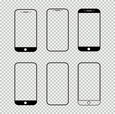 Akıllı cep telefonu şablonu, akıllı telefon teknolojisi şablonu, gerçekçi vektör çizimi .