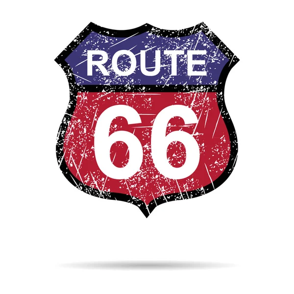 ルート66古典的なアイコン 旅行Usa歴史高速道路 アメリカの道路旅行ベクトルの背景 — ストックベクタ