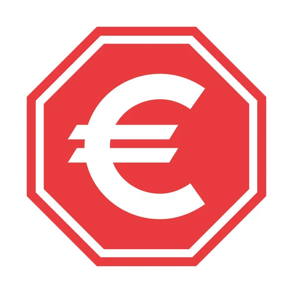 Euro Symbol Pieniądza Ikona Gotówki Biznesowej Zapisać Znak Banku Walutowego — Wektor stockowy
