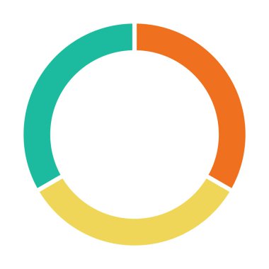Infographic pasta grafiği. Döngü sunumu diyagramı 3 bölüm. Beyaz arkaplanda izole edilmiş vektör .