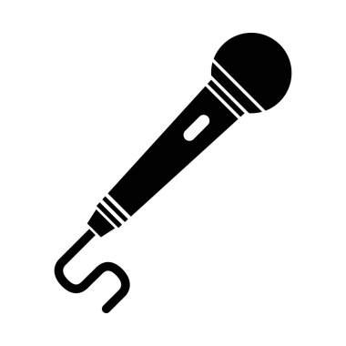 Mikrofon simgesi, ses konuşma sembolü, plak konseri işareti, web düğmesi tasarımı, karaoke düz konuşma .