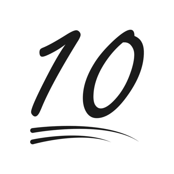 お祝い番号のレタリング 10のお祝いのフォロワーアイコン ウェブオンライン投稿ベクトルイラスト — ストックベクタ