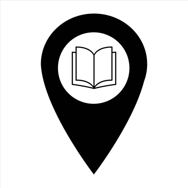 Book Icon Pointer Open Education Textbook Library Vector Illustration Symbol — Stock Vector