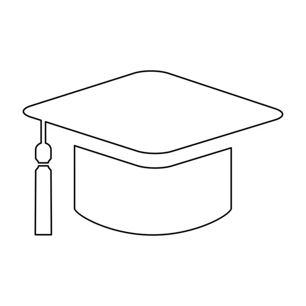 Czapka Symbol Kapelusza Białym Tle Ikona Wektora Edukacji Absolwentów Przycisk — Wektor stockowy