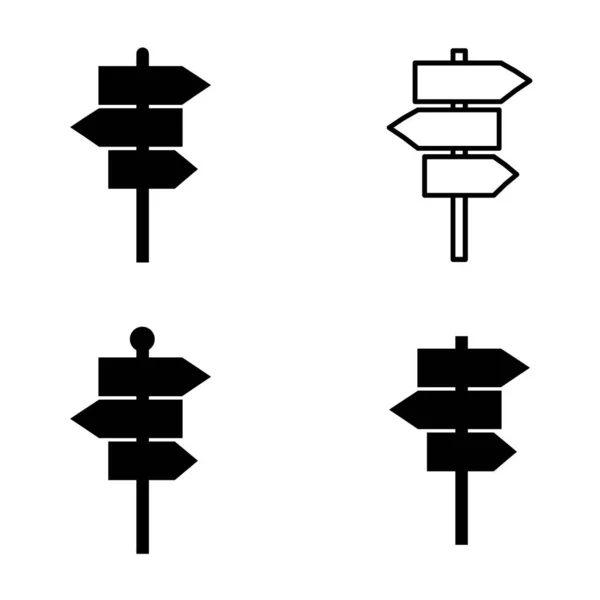 Набір Символів Вивіски Вулиці Векторна Ілюстрація Колекція Символу Дорожньої Стріли — стоковий вектор