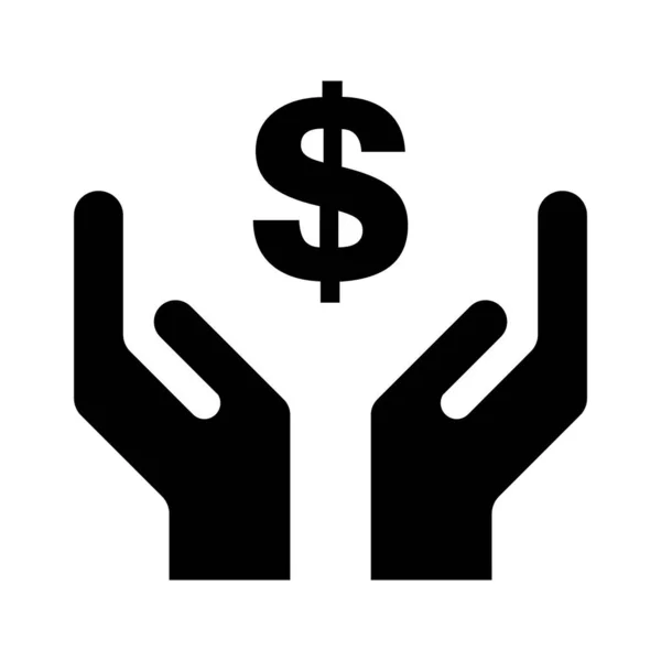 Icône Espoir Main Humaine Avec Symbole Dollar Aide Conception Graphique — Image vectorielle