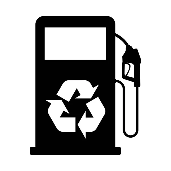 Icona Della Stazione Servizio Vettore Logo Isolato Ugello Progettazione Pompa — Vettoriale Stock